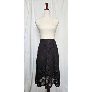 Vintage Eight Sixty Eyelet Mesh Black Skirt Size Small Grunge Witchy USA